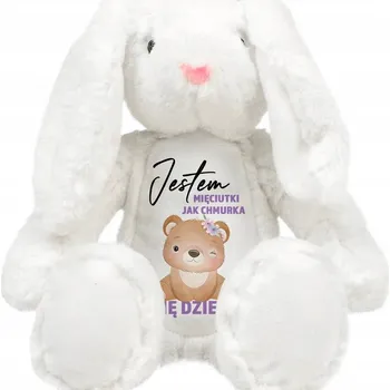 plyšák Plyšový Mazlíček Přítulníček Králík Hebký jako OBLÁČEK *JMÉNO* Dárek pro dítě