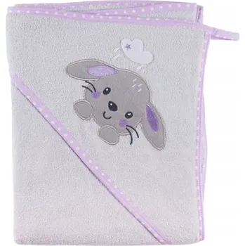 Prostěradlo Eevi Osuška s kapucí KRÁLÍK FIALOVÁ 80x80 cm