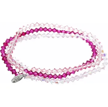 Náramek JSB bijoux s.r.o. Navlékaný náramek na tři omotání z korálků Swarovski Rose