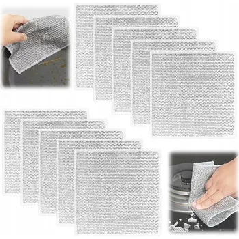 Utěrka UTĚRKY NA NÁDOBÍ MIKROFIBRA 20x20 cm MOKRÉ ČIŠTĚNÍ SUCHÉ 10 KUSŮ