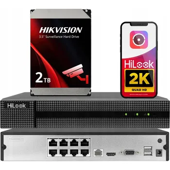 IP kamera IP rekordér HiLook až do 4MPx 8xPoE NVR-108MH-D/8P Disk 2TB Hikvision