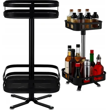 OTOČNÁ POLICE REGÁL KUCHYŇSKÝ ORGANIZÉR KOVOVÝ LOFT NA KOŘENÍ