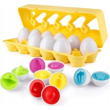 Dřevěná hračka VEJCE NA HRANÍ MONTESSORI PUZZLE PŘIŘAĎOVÁNÍ OVOCE A ZELENINY TŘÍDIČ