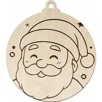 Vánoční dekorace Bombka Choinkowa z překližky s přívěskem Dekor Decoupage pro DĚTI