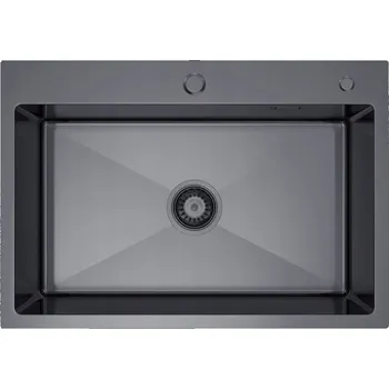Granitový dřez Jednokomorový dřez VELAZO. ocel černý