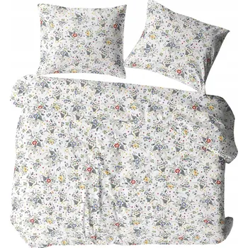 Povlečení Bavlněné Povlečení 140x200 KREPOVÁ KŮRA Česká výroba 100% BAVLNA kytice květů bílé