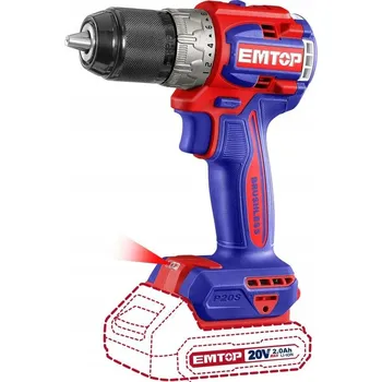 Aku Šroubovák EMTOP napájený z baterie 20 V ECDL206021-SET1