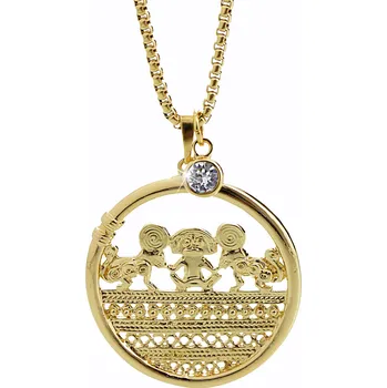 Náhrdelník JSB bijoux s.r.o. Zlatý náhrdelník z bižuterní slitiny aztécký s krystalem Swarovski Crystal