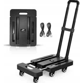 Zahradní vozík SKLÁDACÍ PŘEPRAVNÍ VOZÍK RUČNÍ SKLADNY 227KG 6 KOLEČEK ČERNÝ