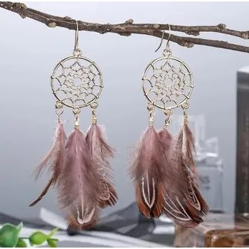 Náušnice Prosperk Náušnice peříčka béžová S4712