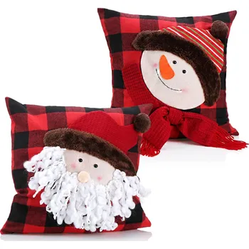 Povlečení Povlak na polštář VÁNOČNÍ POVLEČENÍ MIKULÁŠ SNĚHULÁK 3D 40 x 40 cm