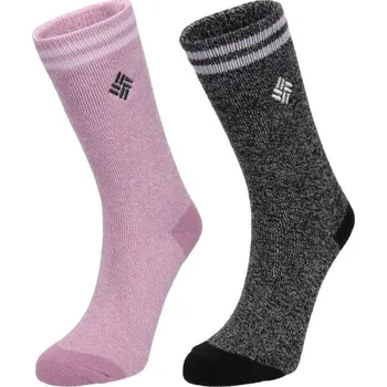 Dámské ponožky Dámské ponožky Columbia 2PP THERMAL CREW 39-42 Černá, Růžová