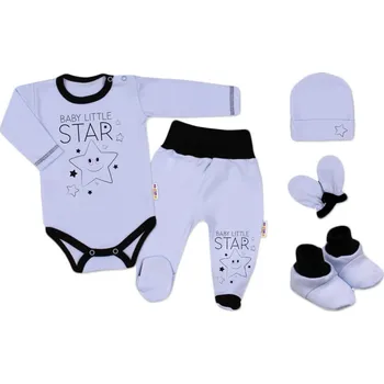 Kojenecké oblečení Baby Nellys 5-ti dílná soupravička do porodnice Baby Little Star - modrá Velikost: 68 (3-6m)