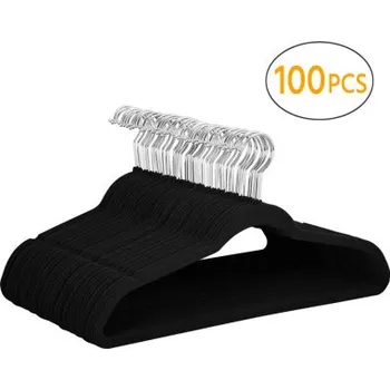 Úložný box Ramínka na oblečení 510790 black (100ks), otočná o 360°, černá - A YAHEETECH