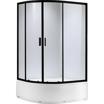 BPS-koupelny Asymetrický sprchový kout HYD-AK-MAJ11585LCH 115x85 cm levý, černá/transparent v setu s hlubokou sprchovou vaničkou