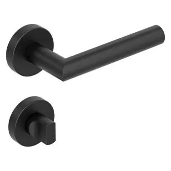 Dveřní kování Moderní sada klozetových klik ve tvaru L, tloušťka dveří: 38 mm - 45 mm, kov, tvar L, hlava drážky/oliva - A DIAMOND DOORS