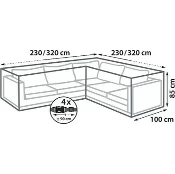 Zahradní sestava Ochranný kryt na zahradní sadu nábytku Premium, 320 × 100 × 85 cm - A SUNFUN