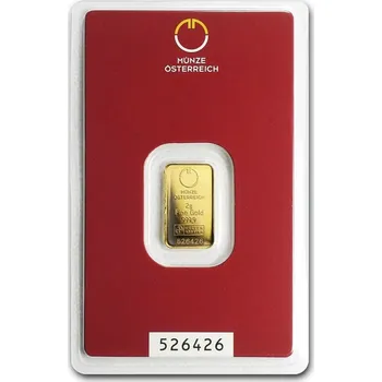 Sběratelství Münze Österreich Investiční zlatý slitek ražený 2 g
