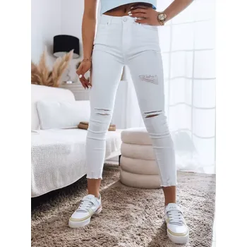 Dámské džíny Dámské kalhoty DSTREET UY1364 BÍLÁ XL