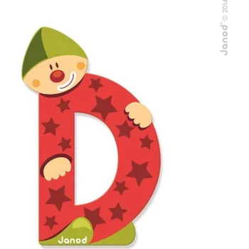 Dřevěná hračka Janod Dřevěné písmenko D lepící 9 cm