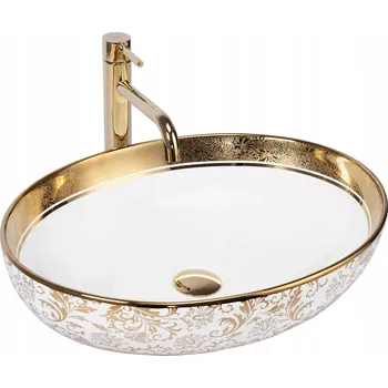 Umyvadlo na desku oválné Rea Margot 52 cm bílé