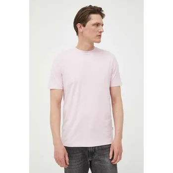 Bavlněné tričko BOSS Thompson 01 růžová barva, 50468347 03X, vel. XL