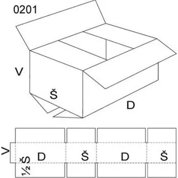 Obalový materiál Klopová krabice, velikost 4, FEVCO 0201, 370 x 220 x 270 mm (KLKR0004)