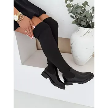 Dámské kozačky Dámské boty DSTREET ZY1006 ČERNÁ 36