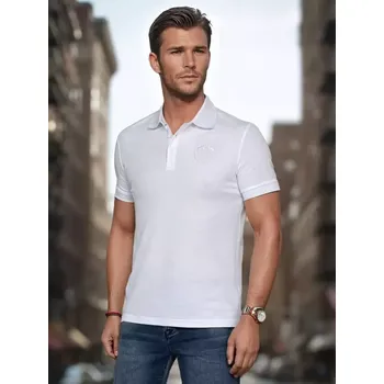 Pánské tričko Pánské triko s límečkem DSTREET PX0627 BÍLÁ M