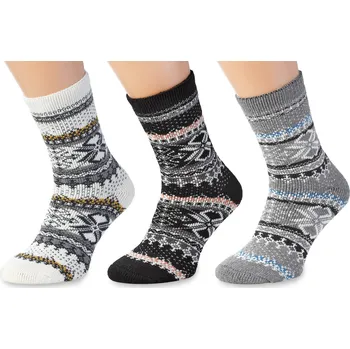 Wooline Sada ponožek 3v1 s norskými motivy pro muže, Natural Wool 11 Velikost ponožek: EUR 44-47