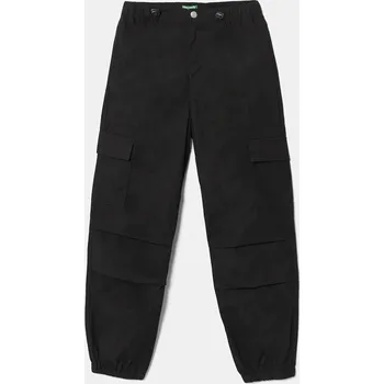 Dětské kalhoty United Colors of Benetton černá barva, hladké, 4L2VCF046 4L2VCF046.G.Seasonal 99X, vel. 130