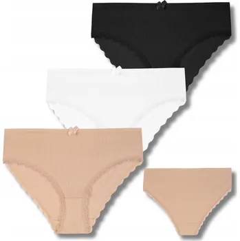 Kalhotky DÁMSKÉ KALHOTKY KALHOTKY BAVLNĚNÉ S JEMNOU KRAJKOU ELEGANTNÍ MORAJ 3-PACK M