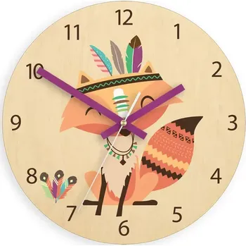 Hodiny Dětské nástěnné hodiny Ami Liška indián 30 cm vícebarevné