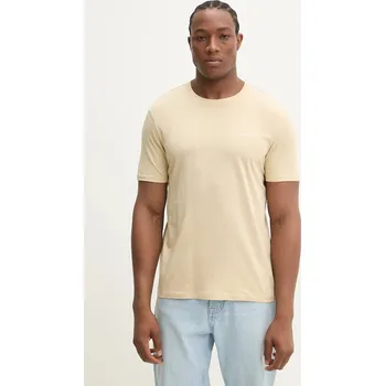 Bavlněné tričko HUGO Dero222 50466158 béžová 08E, vel. L