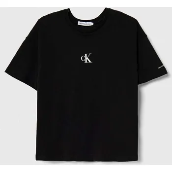 Pánské tričko Dětské bavlněné tričko Calvin Klein Jeans IG0IG02136.128.176.PPYH černá 99X, vel. 152