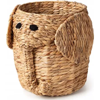 Úložný box Compactor dětský koš na hračky s víkem NOAH M - Slon, z vodního hyacintu