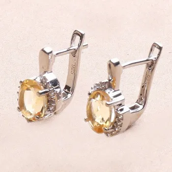 Náušnice Náušnice stříbrné s broušenými citríny a zirkony Ag 925 010645 CT 1,5 cm, 3,7 g