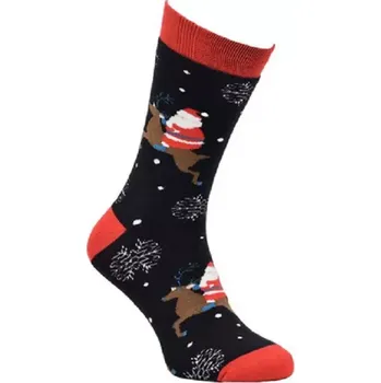 Pánské ponožky Dospělé froté ponožky Vánoce - 35-38 / černá/červená