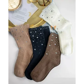 Dámské ponožky Dámské ponožky Shiny Hearts - 35-40 / hnědá