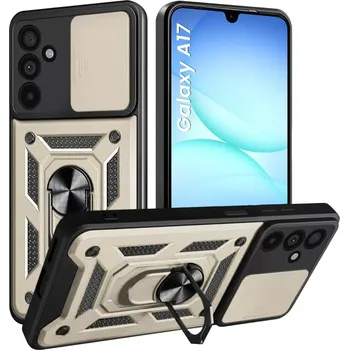 Pouzdro na mobilní telefon Kryt Samsung Galaxy A17 4G/5G Techsuit CamShield Pro gold