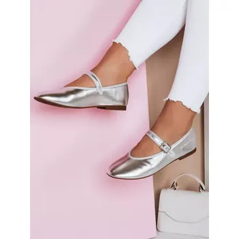 Dámské pantofle Dámské boty DSTREET ELLICAN ZY0706 STŘÍBRNÁ 37