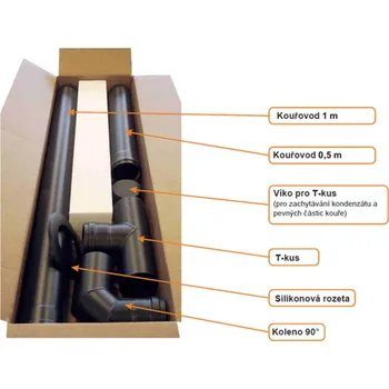 Krbová kamna Set kouřovodů Centrometal nerezový pro peletová krbová kamna a kotle pr. 100 mm