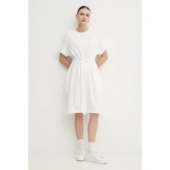Dámské šaty Bavlněné šaty Tommy Hilfiger bílá barva, mini, WW0WW45520 00X, vel. S
