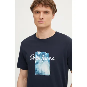 Bavlněné tričko Pepe Jeans PRUSH PM509781 námořnická modř 59X, vel. M