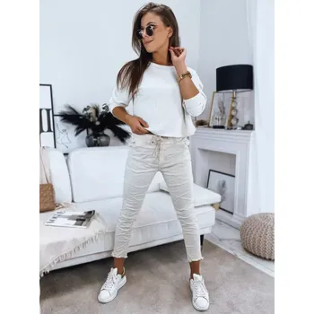 Dámské kalhoty Dámské kalhoty DSTREET UY1342 BÉŽOVÁ M