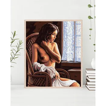 Malování podle čísel, vypnuté plátno na rám - Nahý smutek