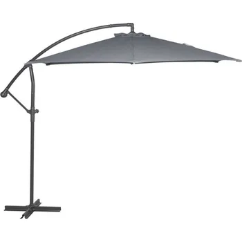 Slunečník Moderní boční slunečník s křížovým stojanem grafitový, otočný, nastavitelný, průměr 3 m