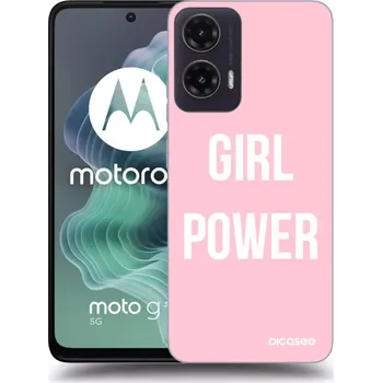 Pouzdro na mobilní telefon Picasee silikonový černý obal pro Motorola Moto G35 5G - Dívčí síla
