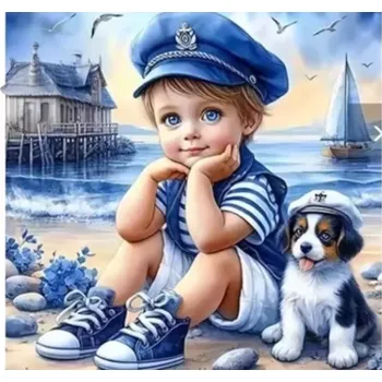 Diamantové malování Norimpex Diamantové malování Malý námořník 30 x 40 cm