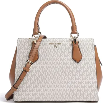 Michael Kors Marilyn - Kabelka v slonovinová/hnědá, plátno, 173569 | Kabelky pro ženy & muže